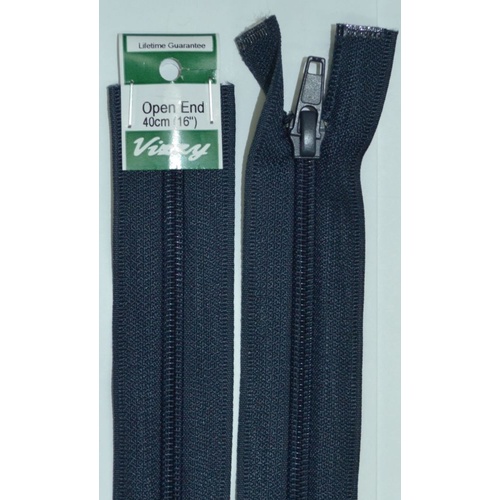 Vizzy Open End Zip 40cm, Colour 59 NAVY