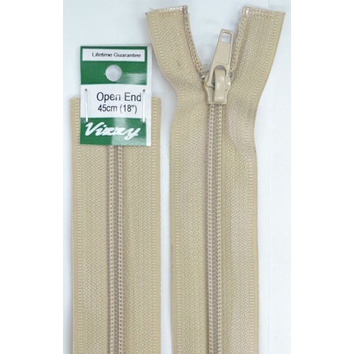 Vizzy Open End Zip 45cm, Colour 07 NATURAL