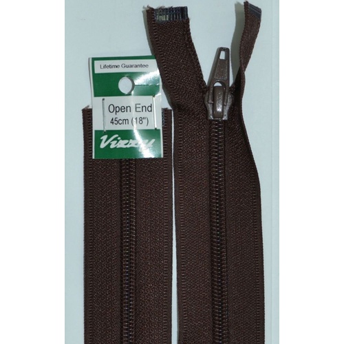 Vizzy Open End Zip 45cm, Colour 14 BROWN