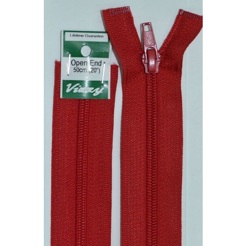 Vizzy Open End Zip 50cm, Colour 32 DARK RED