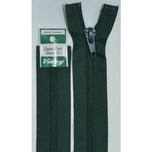Vizzy Open End Zip 55cm, Colour 46 HUNTER GREEN