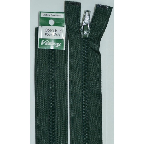 Vizzy Open End Zip 60cm, Colour 46 BOTTLE GREEN