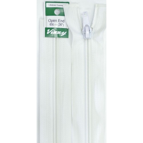 Vizzy Open End Zip 65cm, Colour 01 WHITE