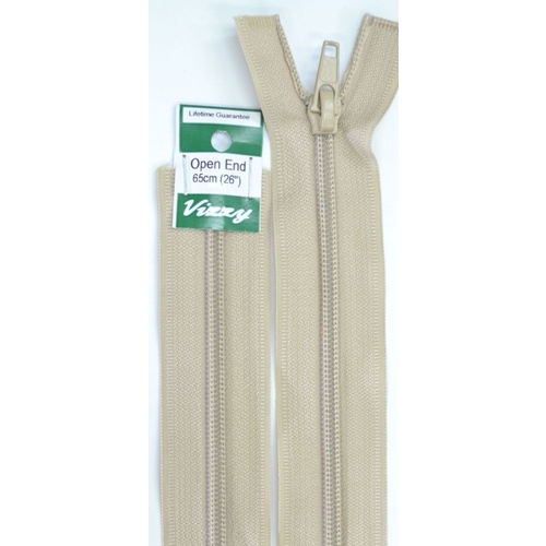 Vizzy Open End Zip 65cm, Colour 07 NATURAL