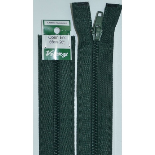 Vizzy Open End Zip 65cm, Colour 46 BOTTLE GREEN