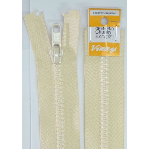 Vizzy Chunky Open End Zip 30cm, Colour 04 CALICO