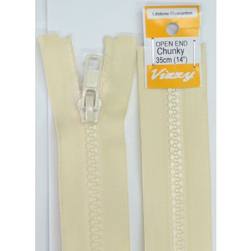 Vizzy Chunky Open End Zip 35cm, Colour 04 CALICO