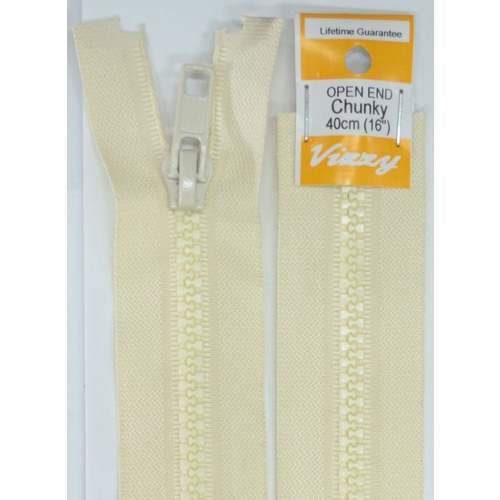 Vizzy Chunky Open End Zip 40cm, Colour 04 CALICO