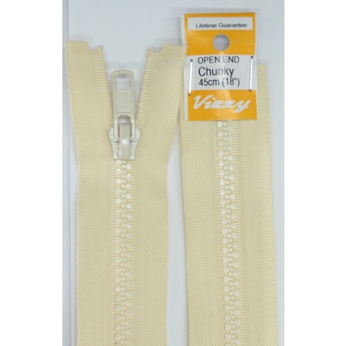 Vizzy Chunky Open End Zip 45cm, Colour 04 CALICO