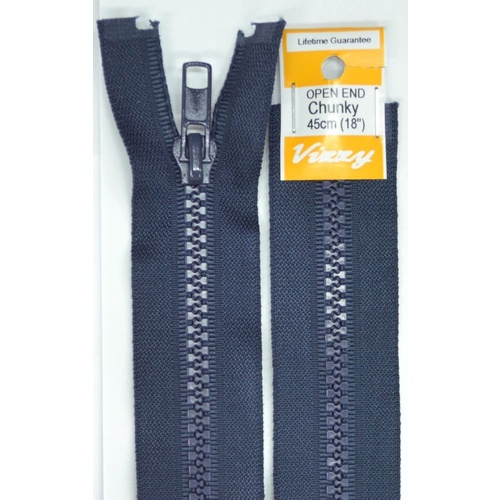 Vizzy Chunky Open End Zip 45cm, Colour 58 NAVY