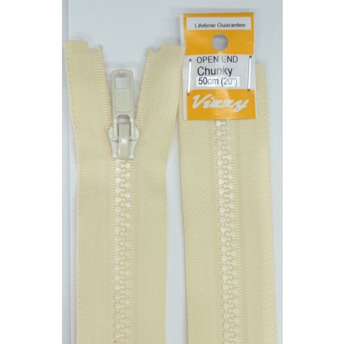 Vizzy Chunky Open End Zip 50cm, Colour 04 CALICO