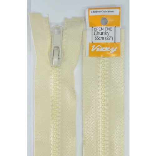 Vizzy Chunky Open End Zip 55cm, Colour 04 CALICO