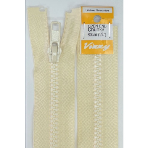 Vizzy Chunky Open End Zip 60cm, Colour 04 CALICO