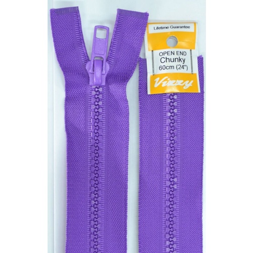 Vizzy Chunky Open End Zip 60cm, Colour 109 PURPLE