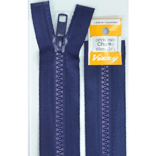 Vizzy Chunky Open End Zip 60cm, Colour 59 FRENCH NAVY
