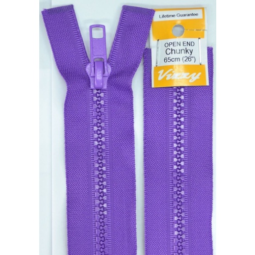 Vizzy Chunky Open End Zip 65cm, #109 PURPLE