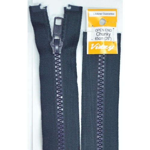 Vizzy Chunky Open End Zip 65cm, Colour 58 NAVY