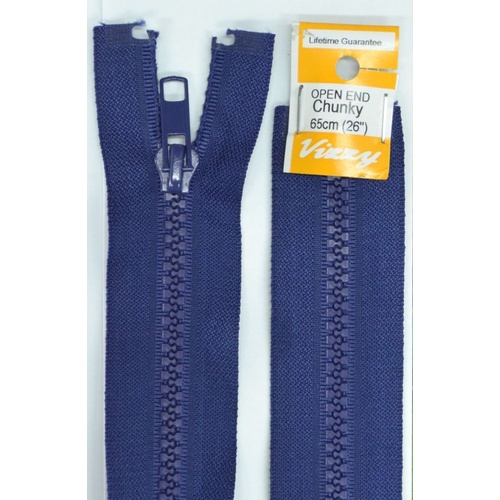 Vizzy Chunky Open End Zip 65cm, Colour 59 FRENCH NAVY