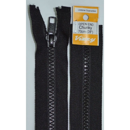 Vizzy Chunky Open End Zip 70cm, Colour 02 BLACK