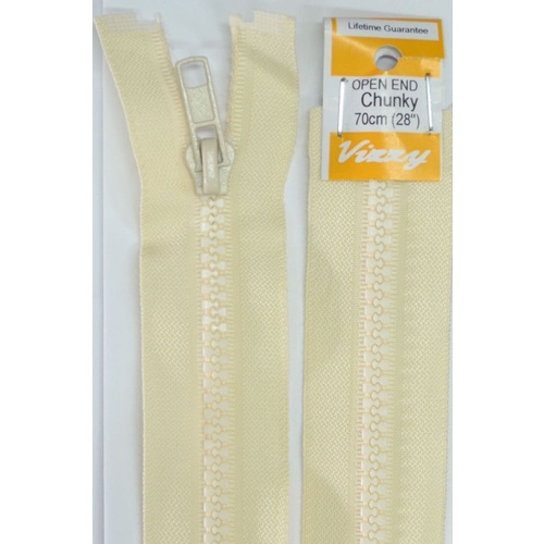 Vizzy Chunky Open End Zip 70cm, Colour 04 CALICO