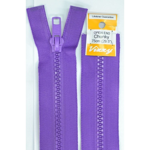 Vizzy Chunky Open End Zip 75cm, Colour 109 PURPLE