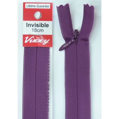 Vizzy Invisible Zip 18cm, Colour 118 GRAPE