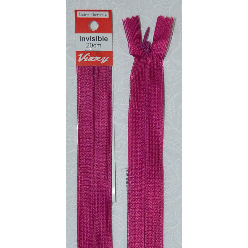 Vizzy Invisible Zip 18cm, Colour 123 GARDEN ROSE