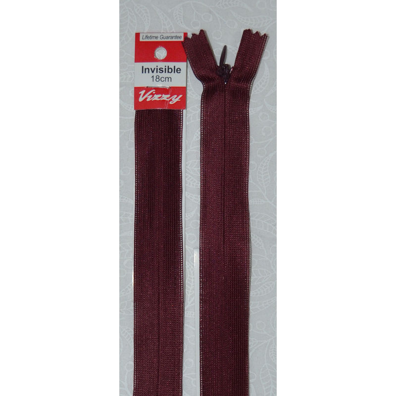 Vizzy Invisible Zip 18cm, Colour 79 DARK MAROON