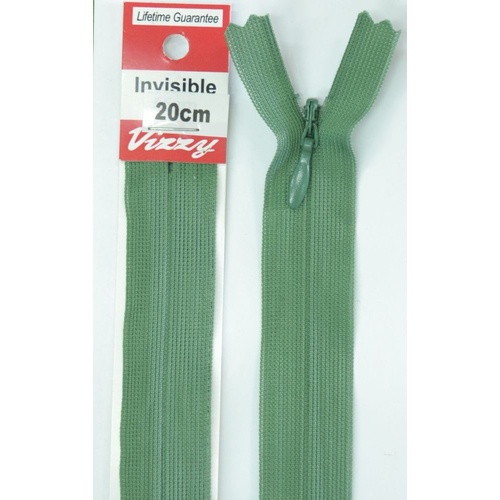 Vizzy Invisible Zip 20cm, Colour 120 DUSTY GREEN