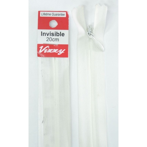 Vizzy Invisible Zip 20cm, Colour 66 BONE
