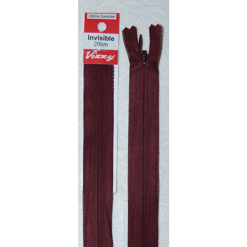 Vizzy Invisible Zip 20cm, Colour 79 DARK MAROON