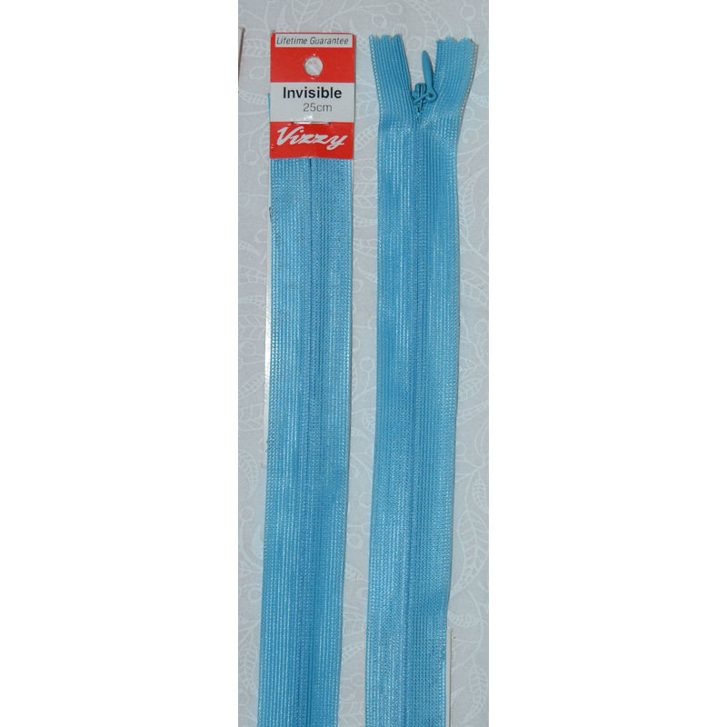 Vizzy Invisible Zip 25cm, Colour 101 OPAL BLUE