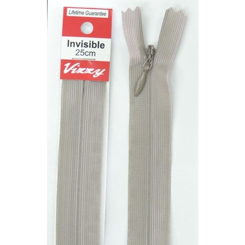 Vizzy Invisible Zip 25cm, Colour 114 SCHOOL GREY