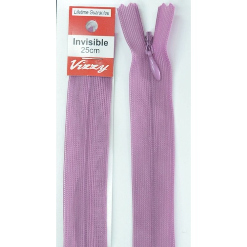 Vizzy Invisible Zip 25cm, Colour 122 VIOLET