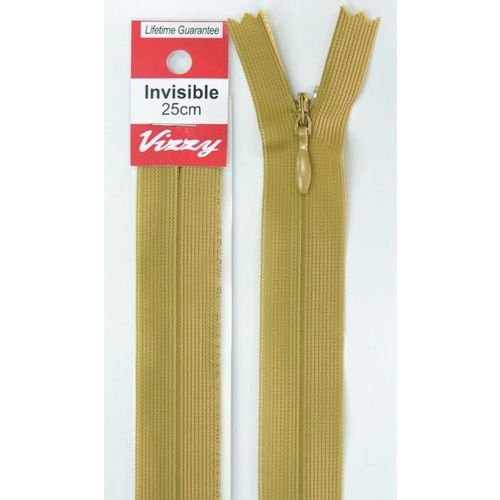 Vizzy Invisible Zip 25cm, Colour 76 MUSTARD