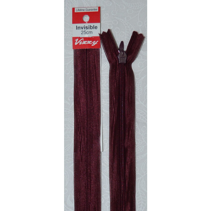 Vizzy Invisible Zip 25cm, Colour 79 DARK MAROON