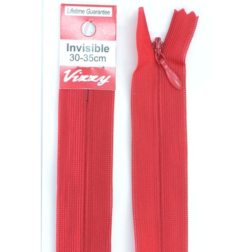 Vizzy Invisible Zip 30-35cm, Colour 72 RED
