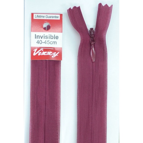 Vizzy Invisible Zip 40-45cm, Colour 34 BURGUNDY