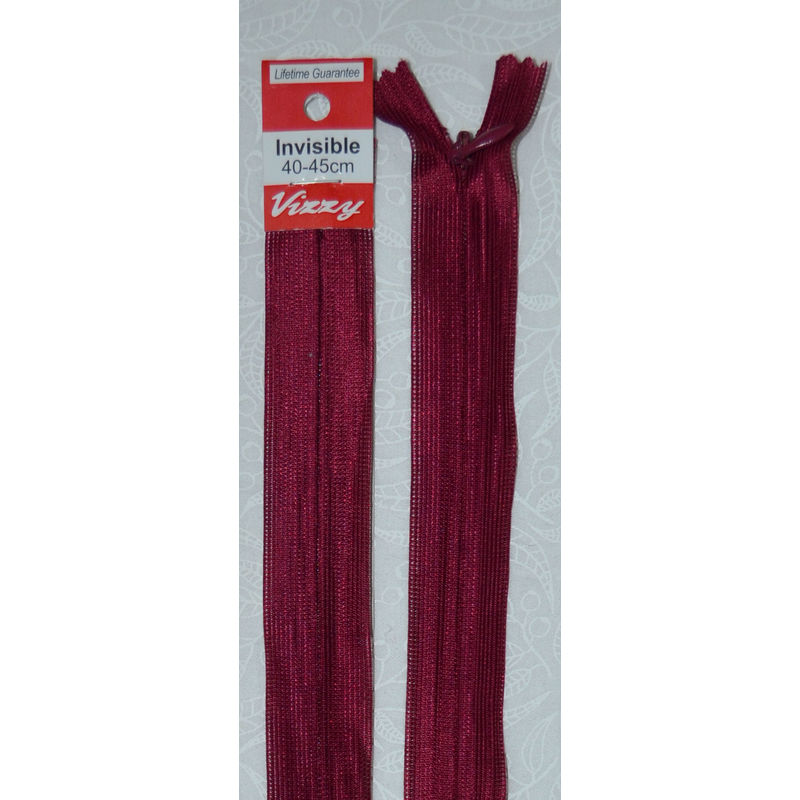 Vizzy Invisible Zip 40-45cm, Colour 74 WINE
