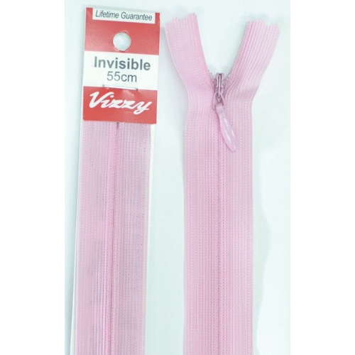 Vizzy Invisible Zip 55cm, Colour 121 DUSTY PINK