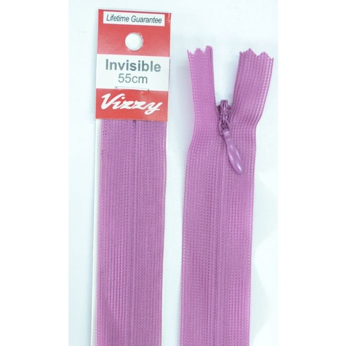 Vizzy Invisible Zip 55cm, Colour 122 VIOLET