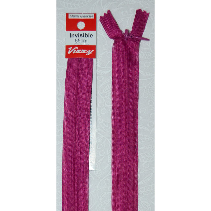 Vizzy Invisible Zip 55cm, Colour 123 GARDEN ROSE