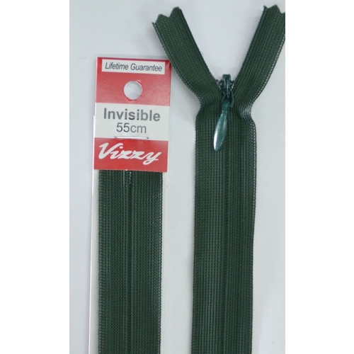 Vizzy Invisible Zip 55cm, Colour 46 BOTTLE