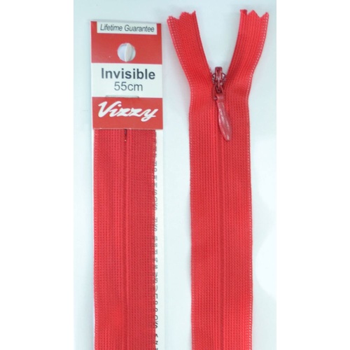 Vizzy Invisible Zip 55cm, Colour 72 RED