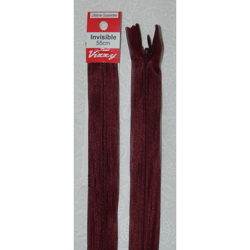 Vizzy Invisible Zip 55cm, Colour 79 DARK MAROON