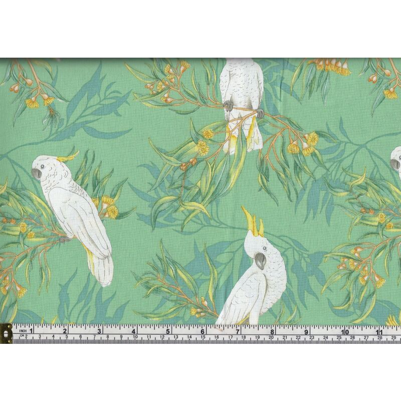 Guntree Friends, Cockatoos On Green 7118/B1, 110cm Wide