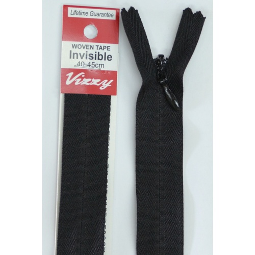 Vizzy Woven Tape Invisible Zip 40-45cm Colour 02 BLACK
