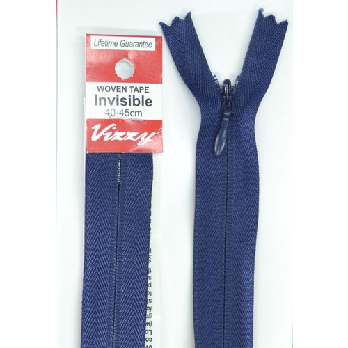 Vizzy Woven Tape Invisible Zip 40-45cm Colour 58 NAVY