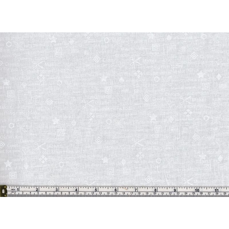 Cotton Fabric 8067/609 White, My Happy Place, 110cm Wide Per Metre