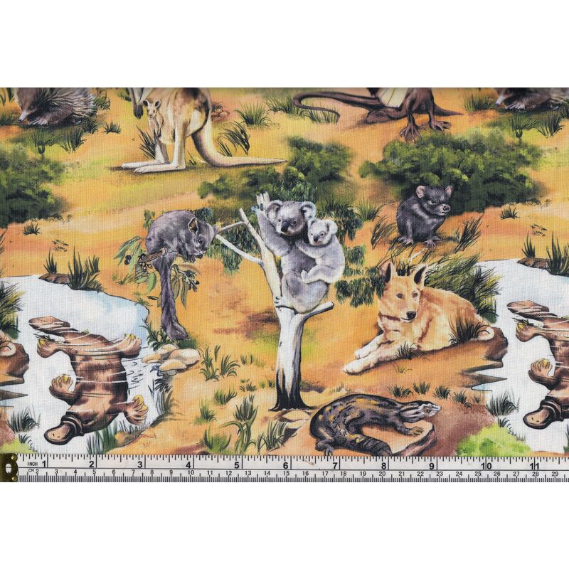 Australia Wildlife, Wildlife Allover, 110cm Wide Cotton Fabric 8076B